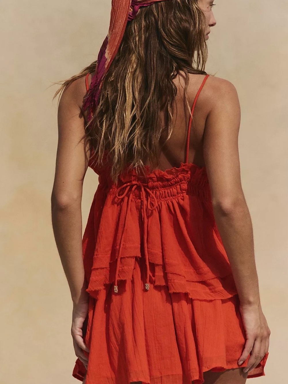 Free People Free-ish Salmon Layla Top 100% Cotton Small Crochet Babe - Picture 16 of 16